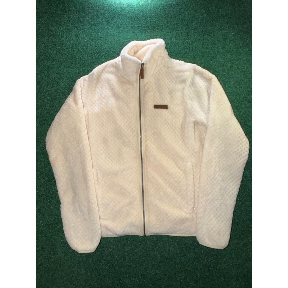 Columbia Fire Side II Sherpa Full Zip Fleece Jacket Ivory Cream Women Medium